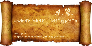 Andráskó Mátyás névjegykártya