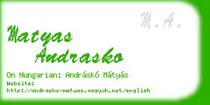 matyas andrasko business card